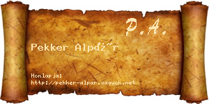 Pekker Alpár névjegykártya